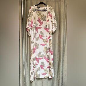 Floral Pink and Green Cover Up